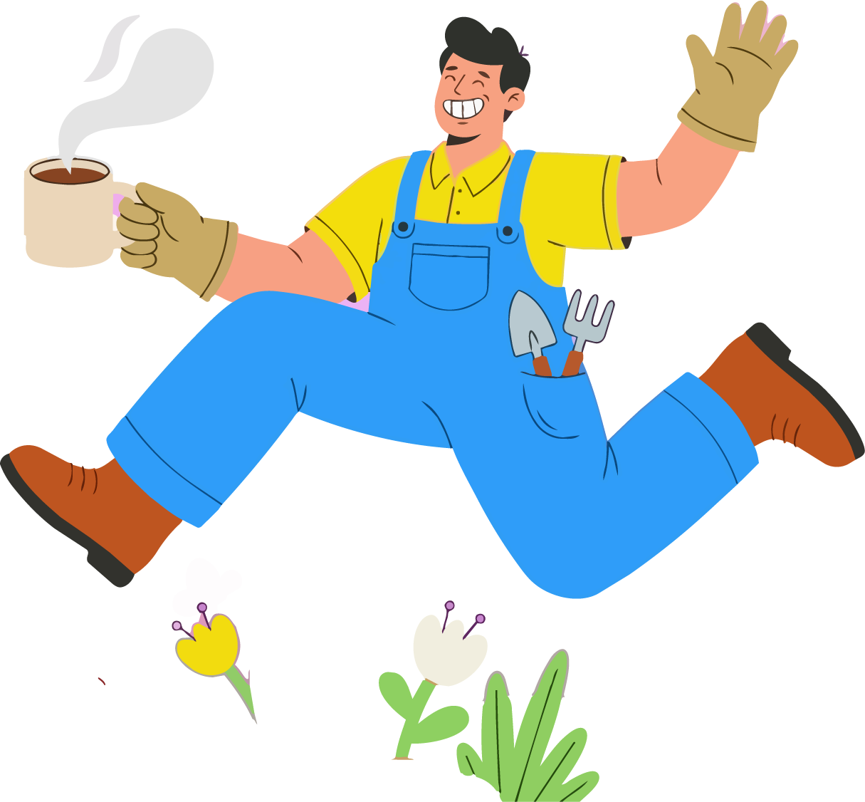 Happy florist illustration